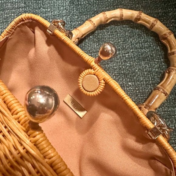 Serpui Rose Wicker Bag - Picture 3 of 9